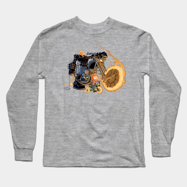 Ghost Rider and Son Long Sleeve T-Shirt by TomMcWeeney